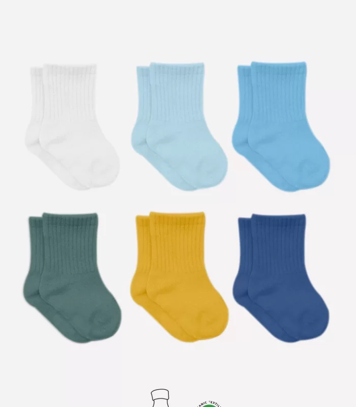 Bistyle Mix Penye Soket Çorap 6Lı BS10101M Turkuaz