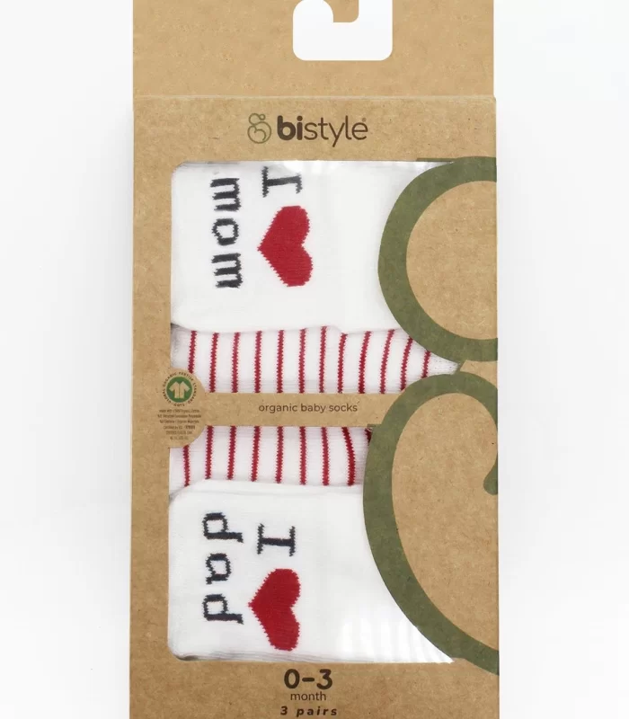 Bistyle Mom Dad 3lü Penye Soket Çorap 10123 Ekru