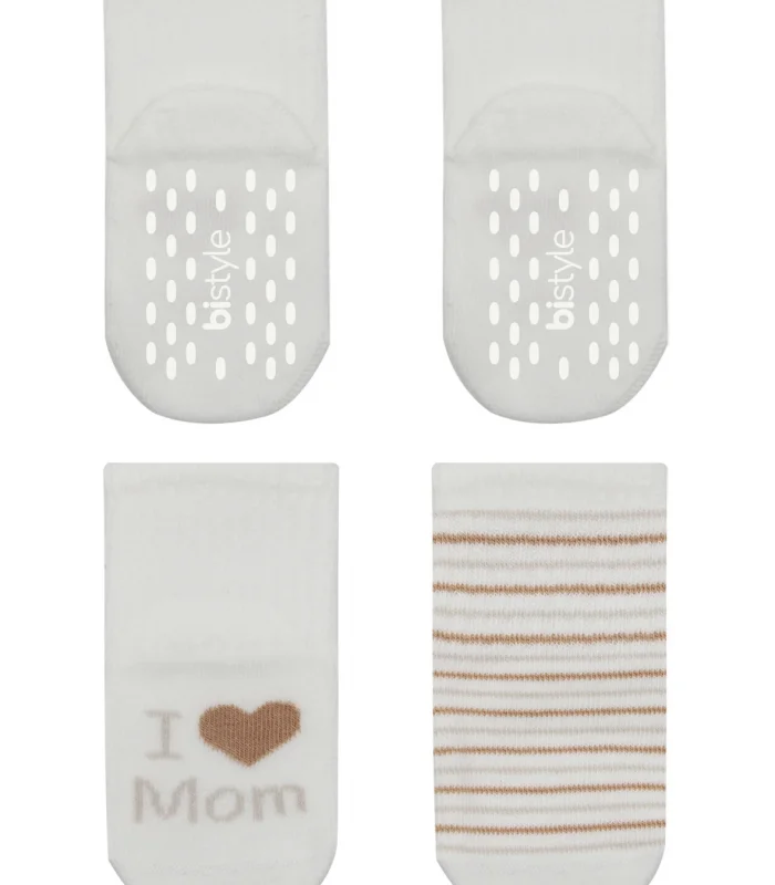 Bistyle Mom Dad Penye Kaymaz Soket Çorap 2li 10147 Çember Mom