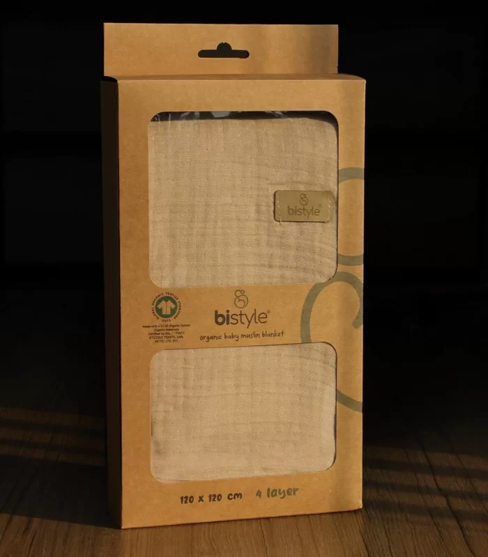 Bistyle Müslin Battaniye 120x120 Cm 70101 Bej