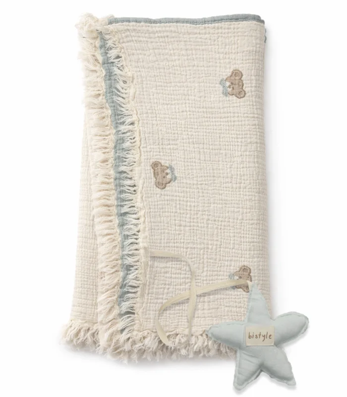 Bistyle Müslin Battaniye Uyku Arkadaşli My Teddy 70157 85x85cm Mint