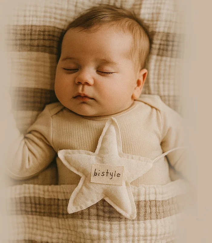 Bistyle Müslin Battaniye Uyku Arkadaşli Pure Life 70156 85x85cm Bej