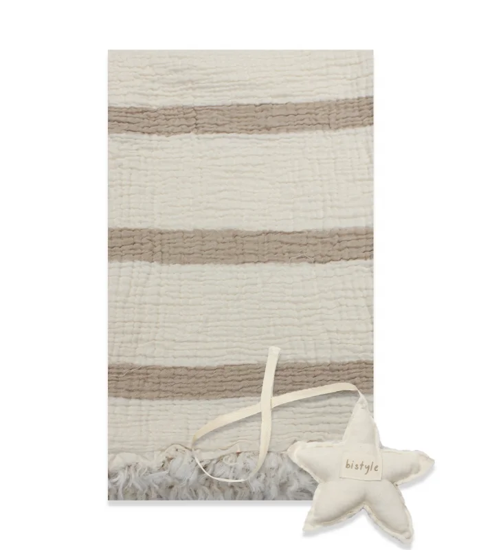 Bistyle Müslin Battaniye Uyku Arkadaşli Pure Life 70156 85x85cm Bej