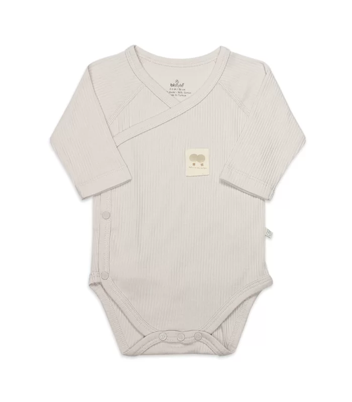 Bistyle Organic Modal Flying Balloons Kruvaze Uzun Kol Body Bs17121 Bej