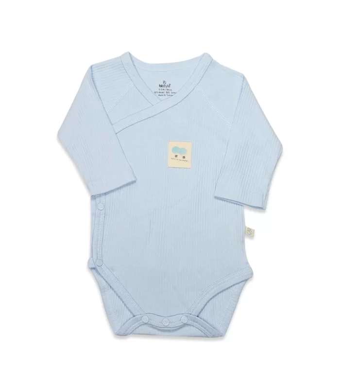 Bistyle Organic Modal Flying Balloons Kruvaze Uzun Kol Body Bs17121 Mavi