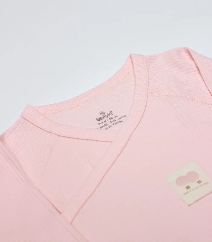 Bistyle Organic Modal Flying Balloons Kruvaze Uzun Kol Body Bs17121 Pembe