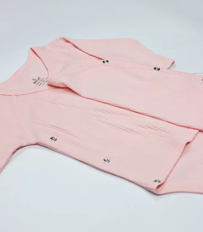 Bistyle Organic Modal Flying Balloons Kruvaze Uzun Kol Body Bs17121 Pembe