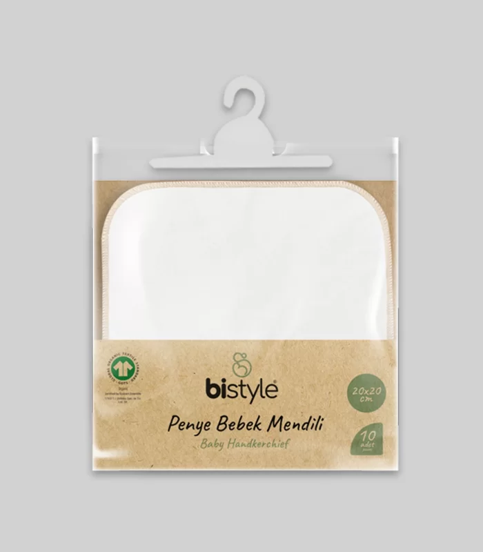 Bistyle Organik 20x20 10lu Penye Mendil 90102 Ekru