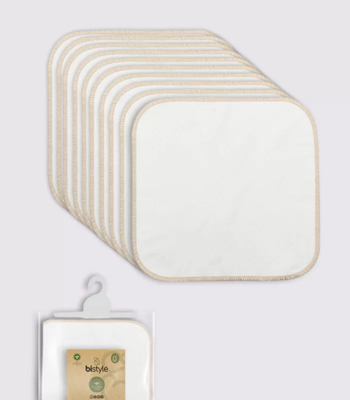 Bistyle Organik 28x28 10lu Penye Mendil 90101 Ekru