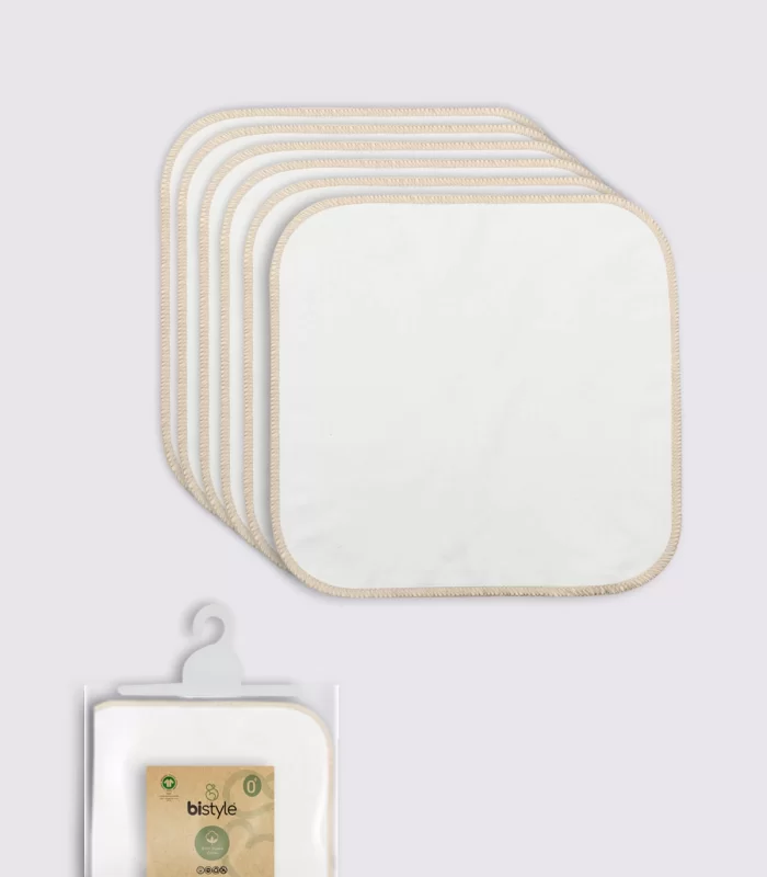 Bistyle Organik 28x28 6lı Penye Mendil 90103 Ekru