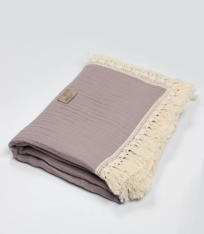 Bistyle Organik Müslin 80x90 Fistolu Battaniye 70112 Antrasit
