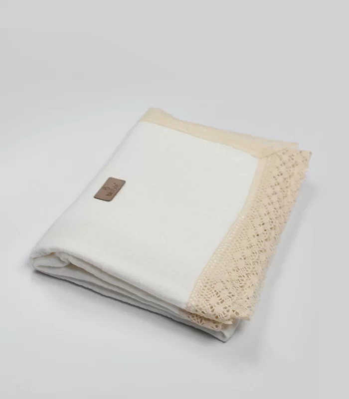 Bistyle Organik Müslin 80x90 Fistolu Battaniye 70112 Ekru