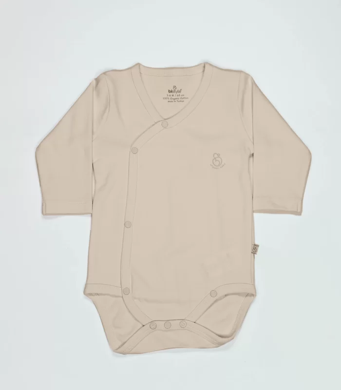 Bistyle Organik Natural Basic Style Kruvaze Uzun Kol Body Bs17102 Bej