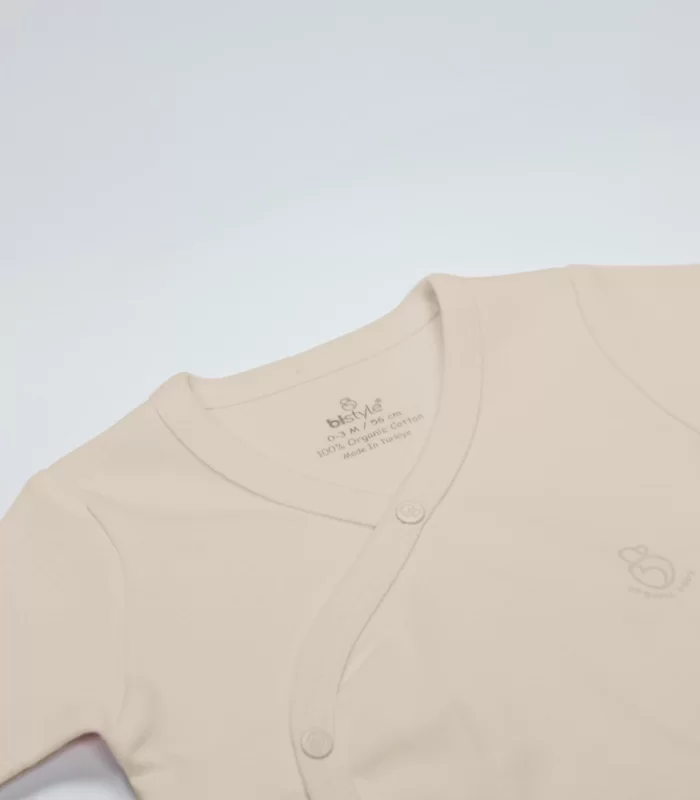 Bistyle Organik Natural Basic Style Kruvaze Uzun Kol Body Bs17102 Bej