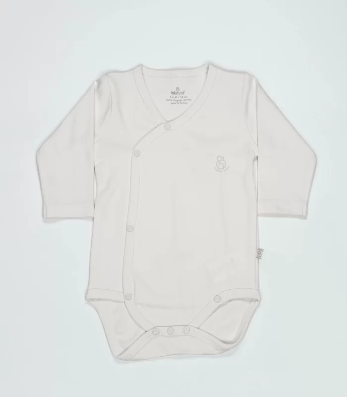 Bistyle Organik Natural Basic Style Kruvaze Uzun Kol Body Bs17102 Ekru