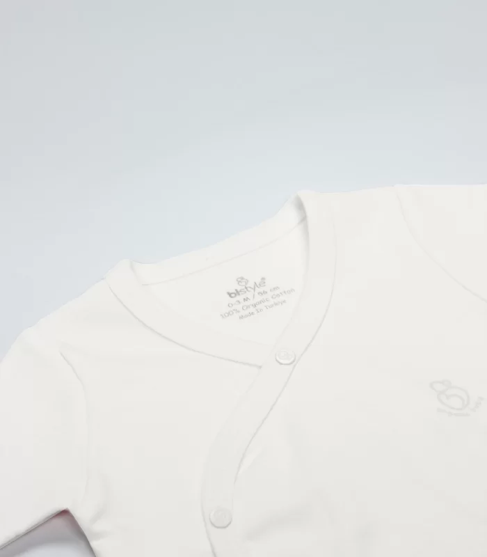 Bistyle Organik Natural Basic Style Kruvaze Uzun Kol Body Bs17102 Ekru
