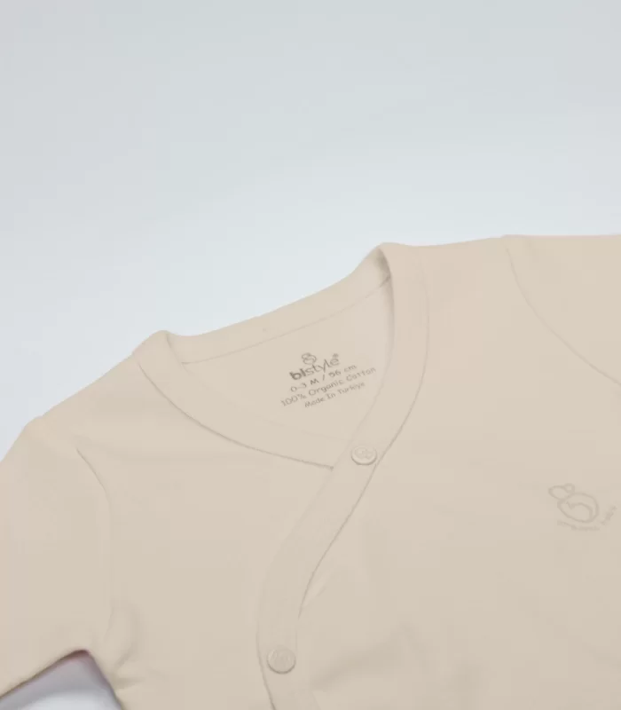 Bistyle Organik Natural Basic Style Kruvaze Yarım Kol Body Bs17101 Bej