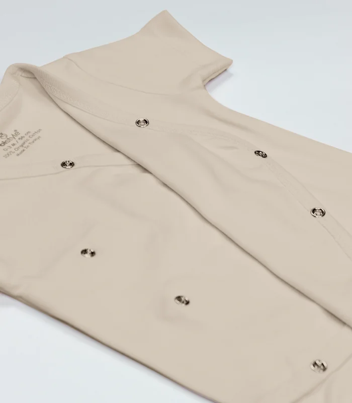 Bistyle Organik Natural Basic Style Kruvaze Yarım Kol Body Bs17101 Bej