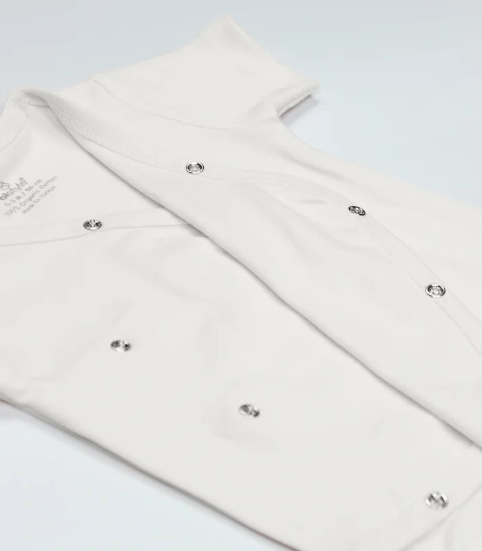 Bistyle Organik Natural Basic Style Kruvaze Yarım Kol Body Bs17101 Ekru