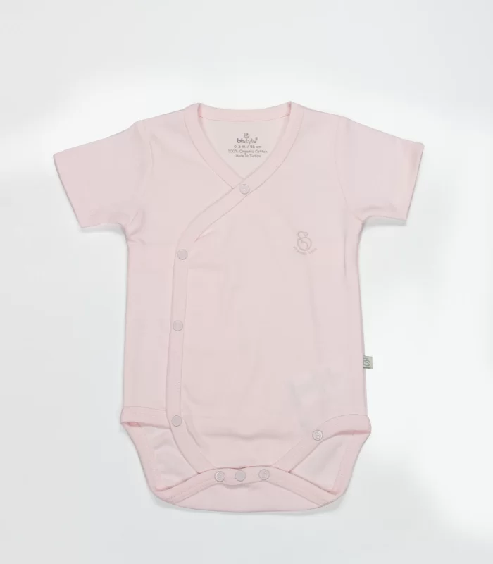 Bistyle Organik Natural Basic Style Kruvaze Yarım Kol Body Bs17101 Pembe