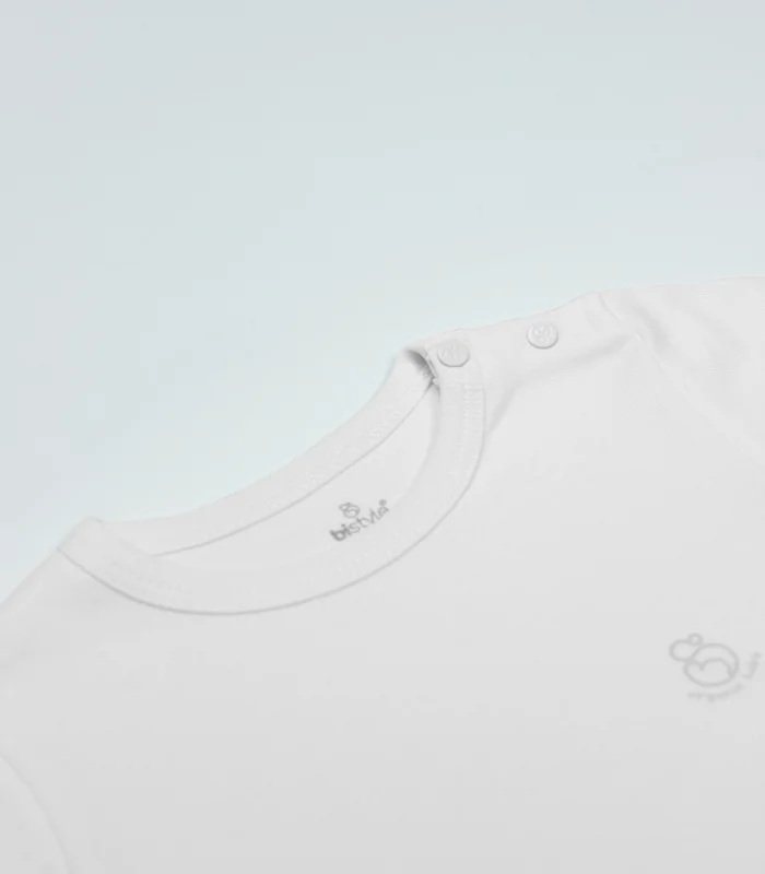 Bistyle Organik Natural Basic Style Yarım Kol Body Bs17103 Beyaz