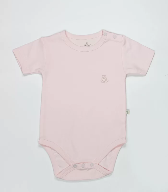 Bistyle Organik Natural Basic Style Yarım Kol Body Bs17103 Pembe