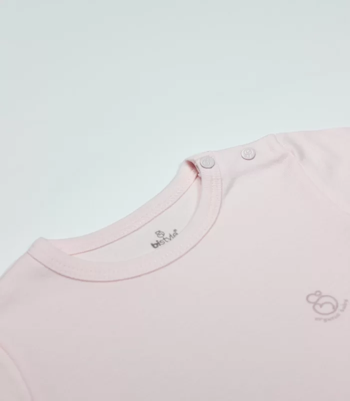 Bistyle Organik Natural Basic Style Yarım Kol Body Bs17103 Pembe