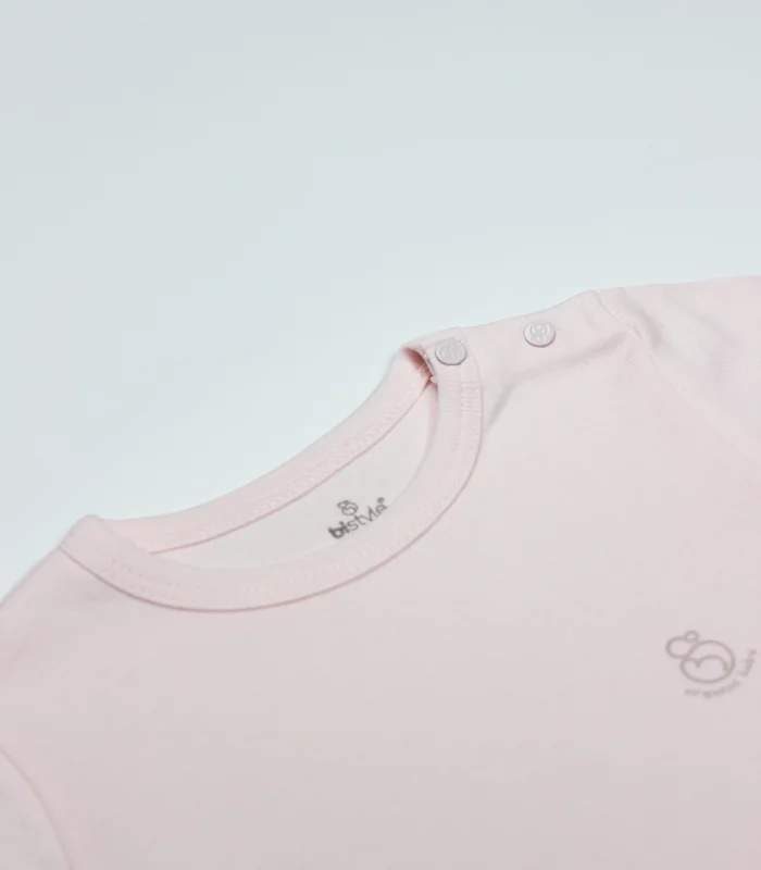 Bistyle Organik Natural Basic Style Yarım Kol Body Bs17103 Pembe