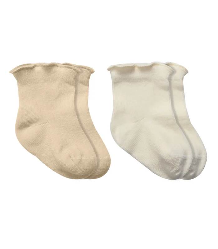 Bistyle Overlok Style Penye Soket Çorap 2li 10153 Bej