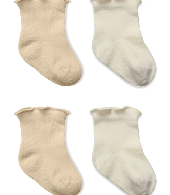 Bistyle Overlok Style Penye Soket Çorap 2li 10153 Bej