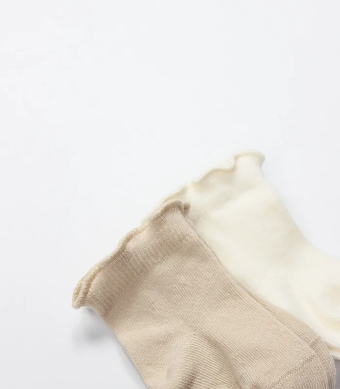 Bistyle Overlok Style Penye Soket Çorap 2li 10153 Bej