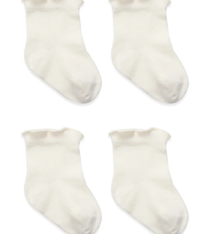 Bistyle Overlok Style Penye Soket Çorap 2li 10153 Ekru