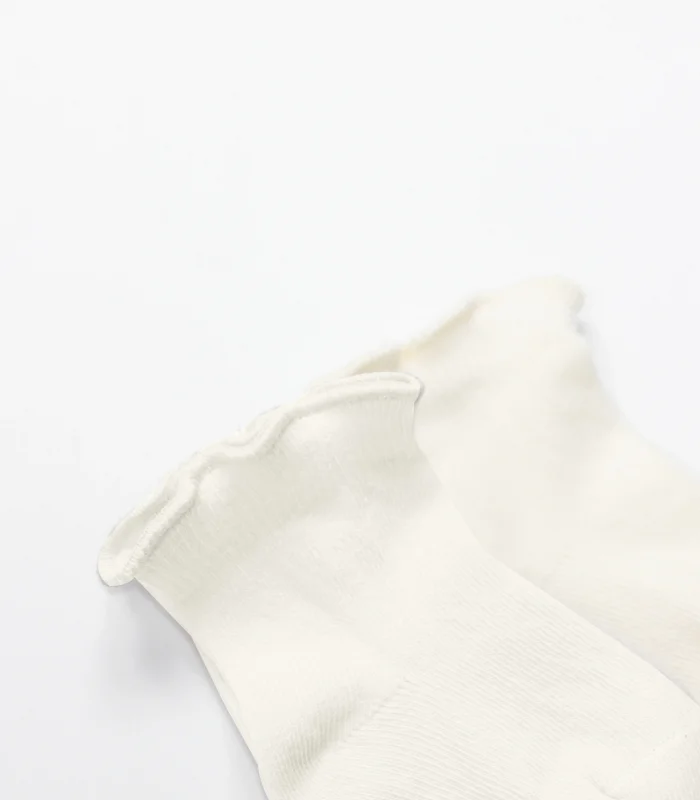 Bistyle Overlok Style Penye Soket Çorap 2li 10153 Ekru