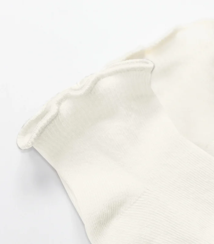 Bistyle Overlok Style Penye Soket Çorap 2li 10153 Ekru