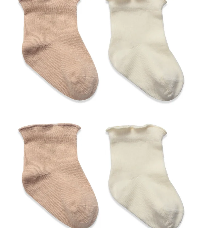 Bistyle Overlok Style Penye Soket Çorap 2li 10153 Kahve