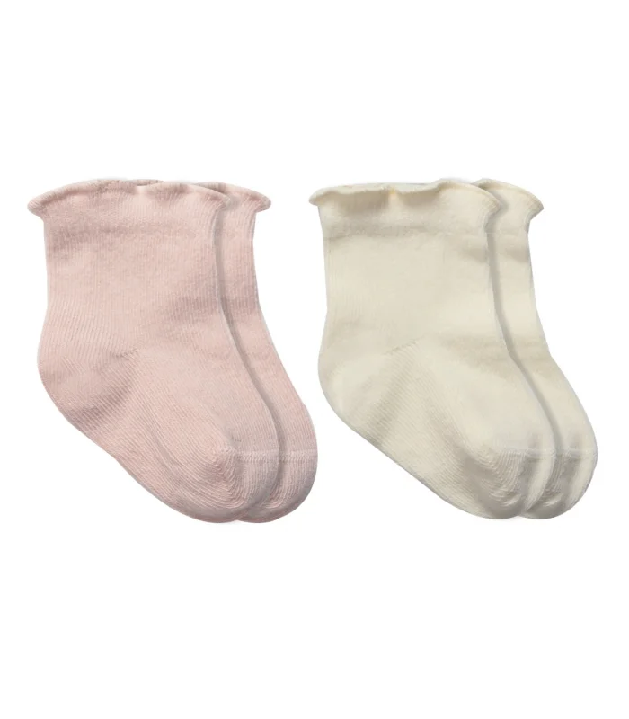Bistyle Overlok Style Penye Soket Çorap 2li 10153 Pudra