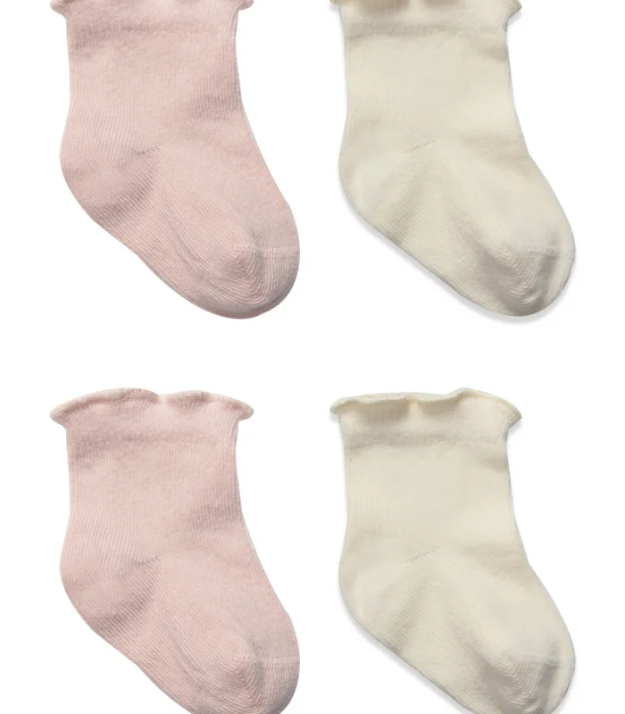 Bistyle Overlok Style Penye Soket Çorap 2li 10153 Pudra