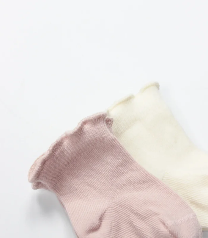 Bistyle Overlok Style Penye Soket Çorap 2li 10153 Pudra