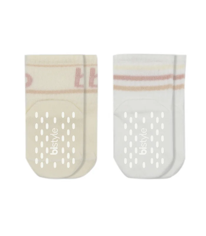 Bistyle Penye Kaymaz Soket Çorap 2li 10144 Pudra Ekru