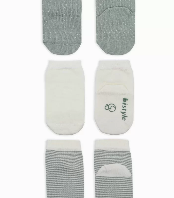 Bistyle Puanlı Kaymaz Penye Soket Çorap 3lü Bs10108 Nil