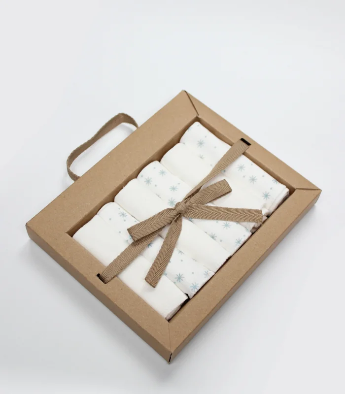 Bistyle Stars Kutulu 6lı Penye Mendil 20x20 90104 Mavi