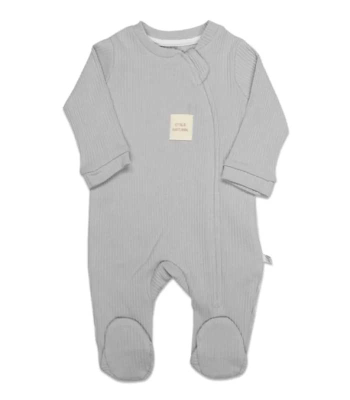Bistyle Style Natural Fermuarlı Bebe Tulum 15115 Gri