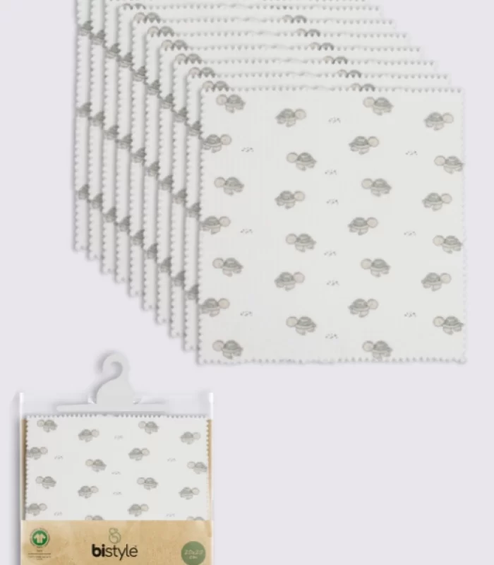 Bistyle Tortoise 20x20 10lu Penye Mendil 90163 Ekru