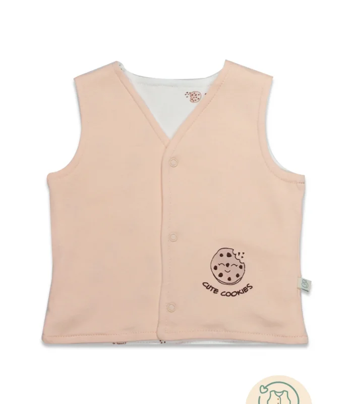 Bistyle Yelek Çift Taraflı Cookies Cute Happy 18112 Somon