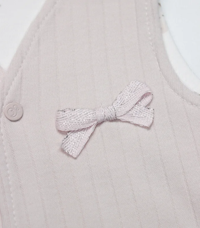 Bistyle Yelek Çift Taraflı Love You Family 18114 Pudra