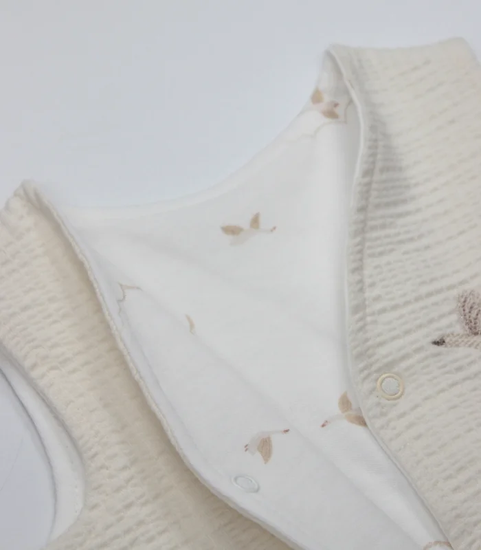 Bistyle Yelek Çift Taraflı Love You Smile 18115 Ekru