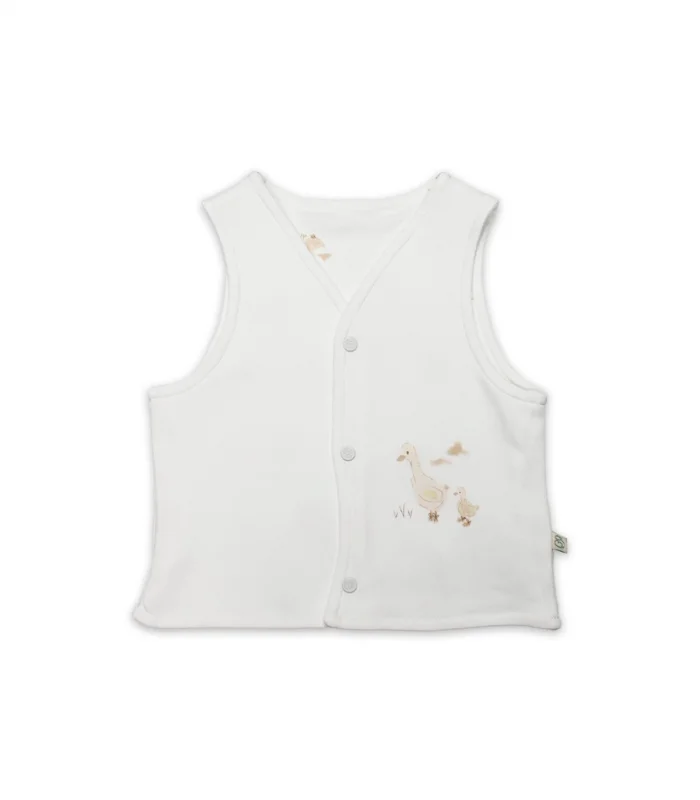 Bistyle Yelek Çift Taraflı Welcome Baby Duck 18104 Sarı-ekru