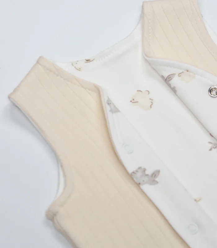 Bistyle Yelek Çift Taraflı With You Family 18113 Bej