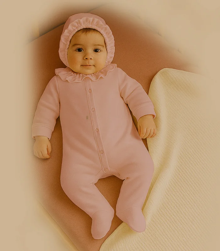 Bistyle Yenidoğan Tulum Battaniye Prıncess 13115 Ekru Gül Kurusu