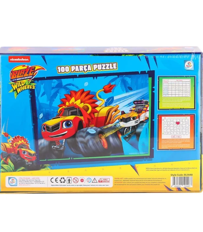 BL0048 Blaze Monster Machines 100 Parça Puzzle -Laçokids